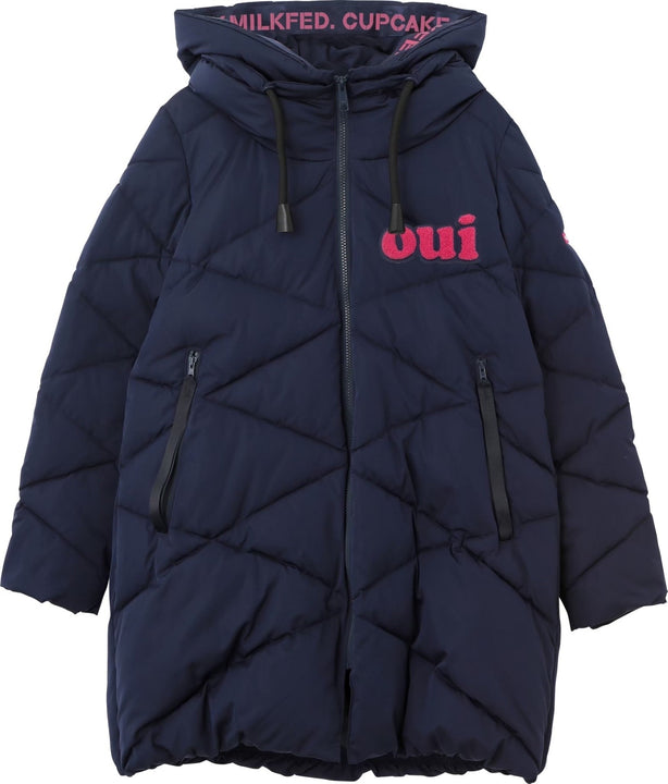♡Oui♡QUILTED LONG COAT【NAVY】